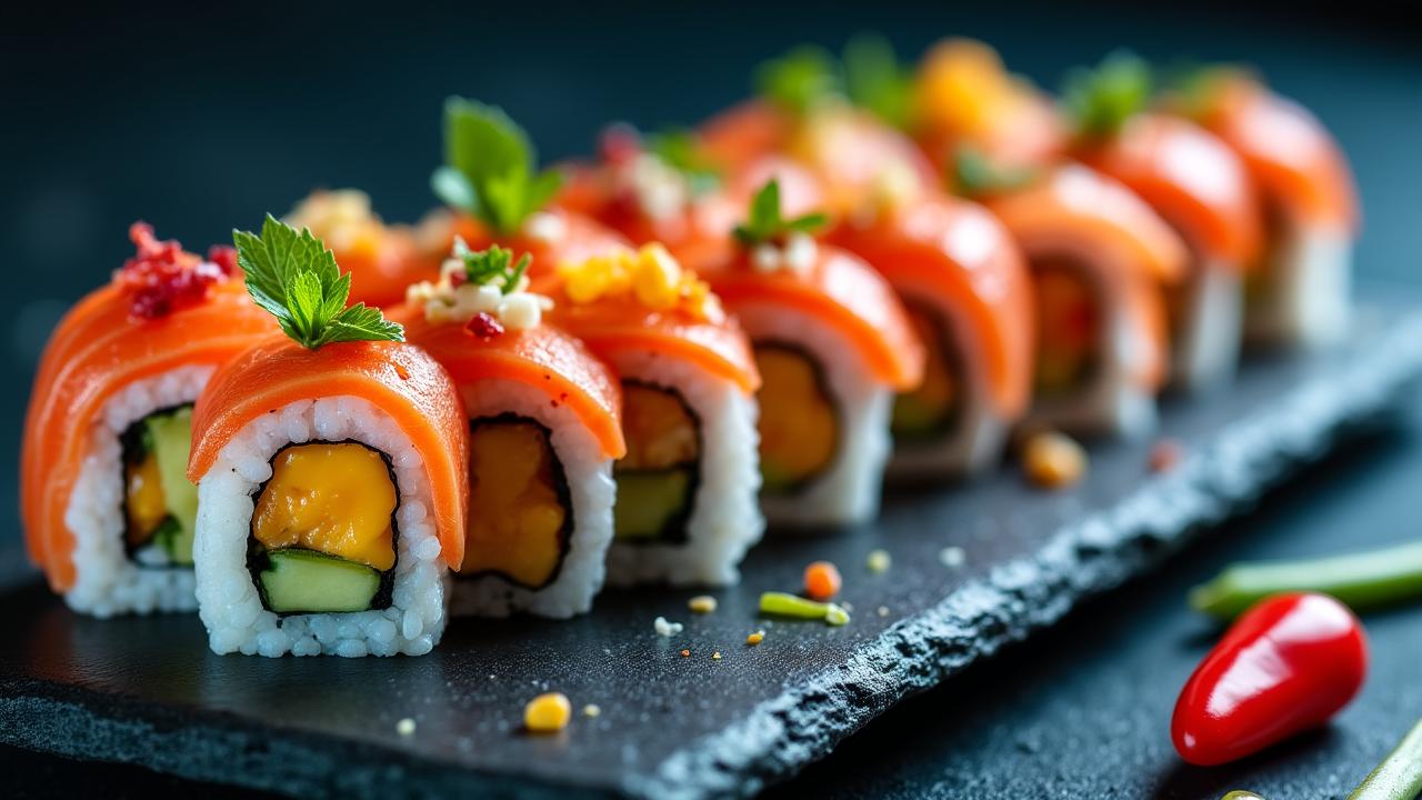 Steelfin Sushi の美しく盛り付けられたプレミアム寿司セット